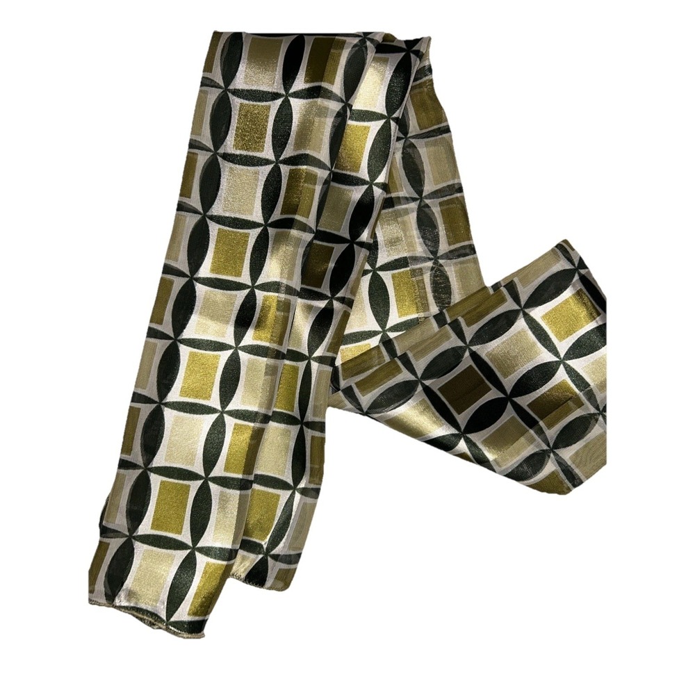 Women's‎ Green Rectangle Scarf, Sage Emerald Taupe Gold, 1x5ft Luck Of The Irish